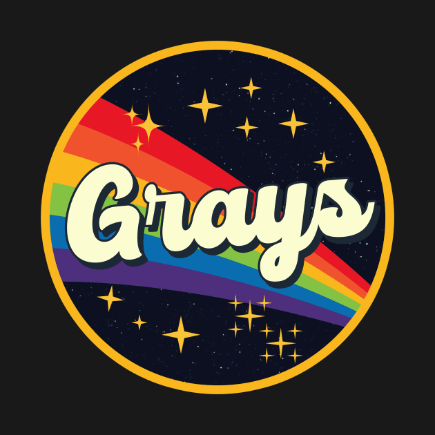 Grays // Rainbow In Space Vintage Style by LMW Art