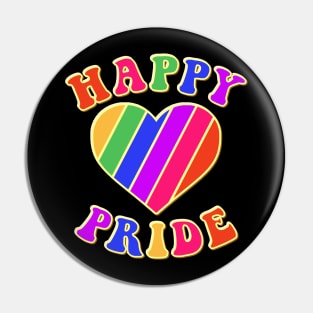 Happy Gay Pride Month March Parade Rainbow Love is Love LGBT Pin