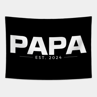 Papa Est 2024 First Time Father Promoted Dad Est 2024 Tapestry