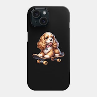 Skateboarding Cocker Spaniel Phone Case