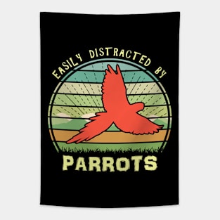 Easily Distracted By Parrots Tapestry