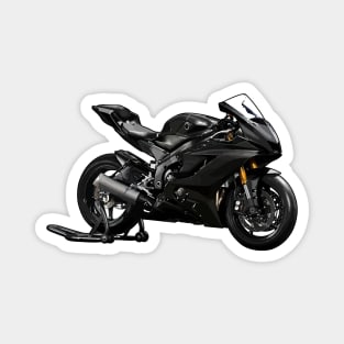 Black YZF R6 Motorcycle Sketch Art Magnet