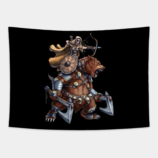 Norse Bear Viking Warrior Tapestry by underheaven