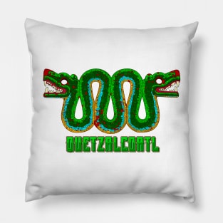 Quetzalcoatl Feathered Snake mexican ancient god art Pillow
