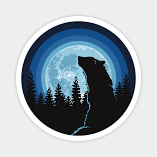 Moonlit Wolf Magnet