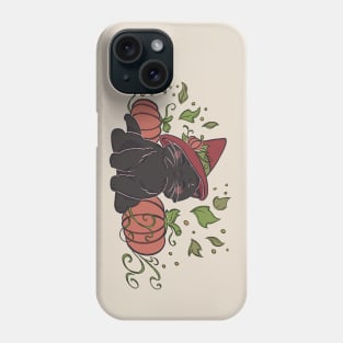 Black Autumn Pumpkin Cat Phone Case