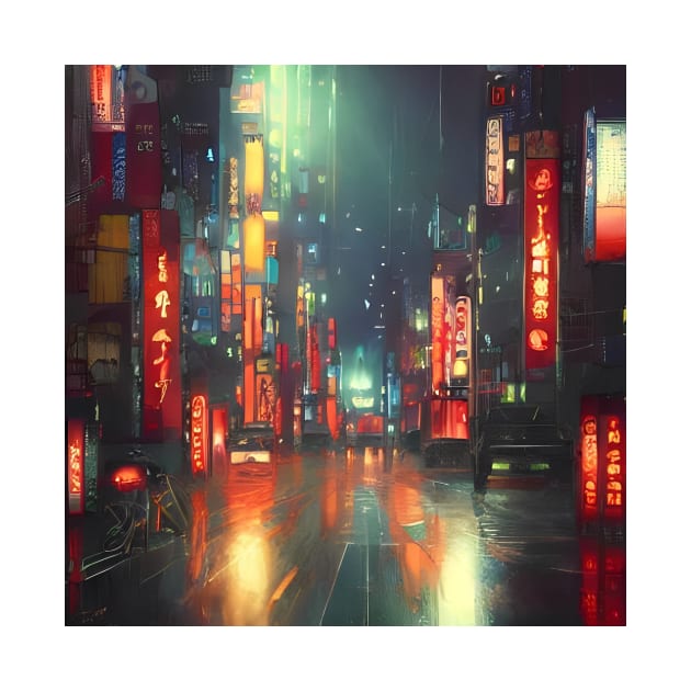 Neo Tokyo - Japan Vibes - Night Lights by Trendy-Now