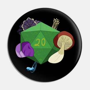 D20 Mushroom Druid Dice Pin