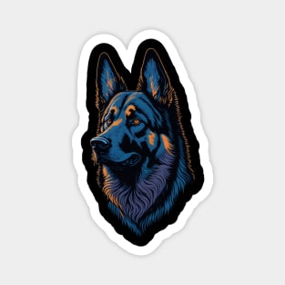 Retro German Shepherd Magnet