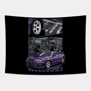 Night Drive with Purple Monster Tapestry