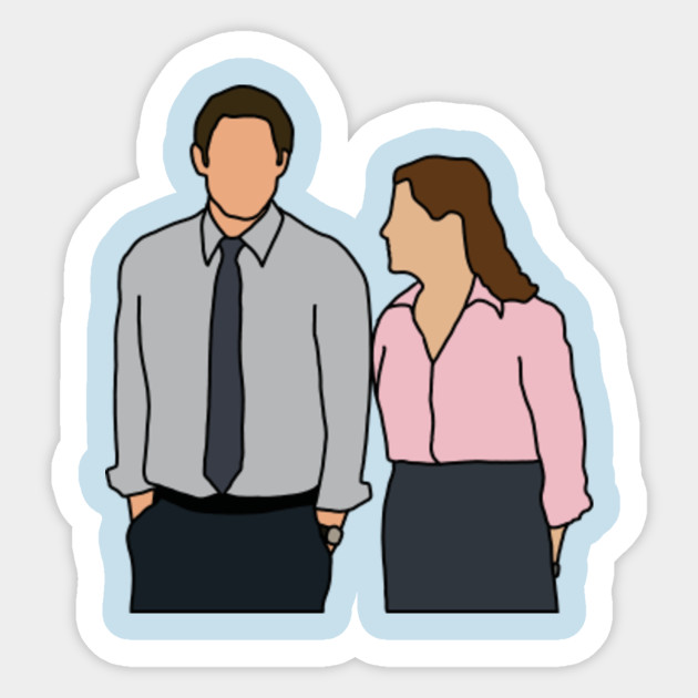 jim and pam the office sticker teepublic