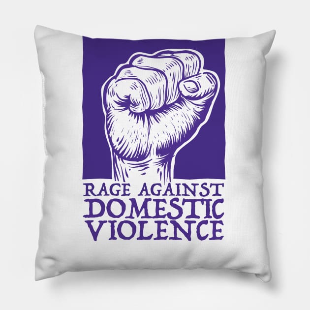 Rage Against Domestic Violence Purple Vibe Pillow by Wulfland Arts