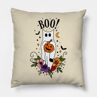 Halloween Cat Ghost Pillow