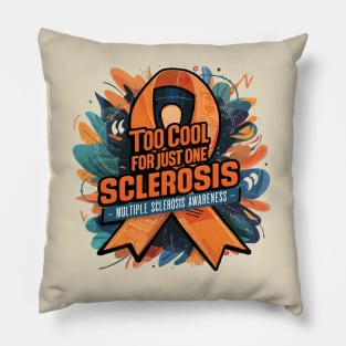 Multiple Sclerosis Awareness Orange Ribbon World MS Day Pillow