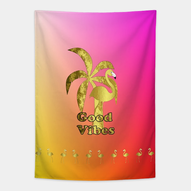 Tropical Summer Flamingo Tapestry by SartorisArt1