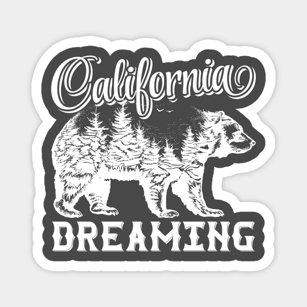 California Dreaming Bear Magnet by Dreaming Olga