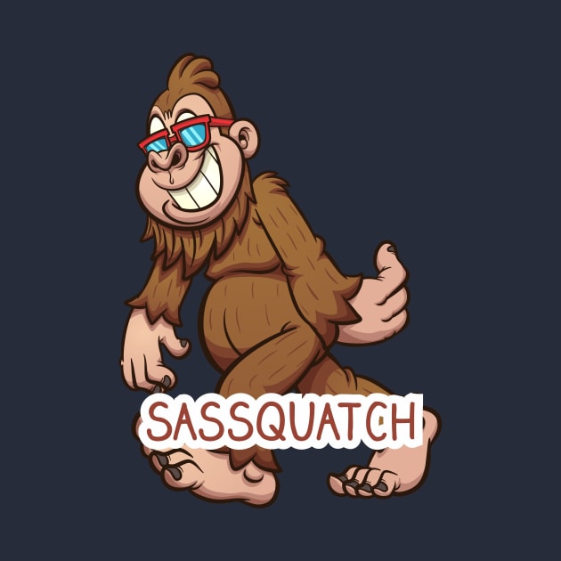 Sassquatch - Badass With An Attitude To Match  - White - Cartoon by Crazy Collective