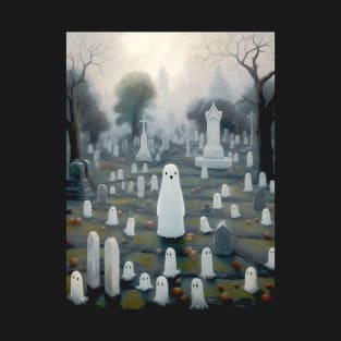 A Cute Ghost in The Graveyard T-Shirt