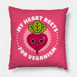 My Heart Beets for Veganism - Cute Beet Pun Pillow