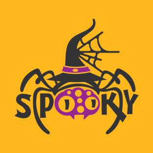 Spooky Spider Witch Hat Halloween T-Shirt