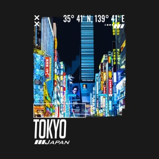 Tokyo Nights T-shirt Design with Cherry Blossoms T-Shirt