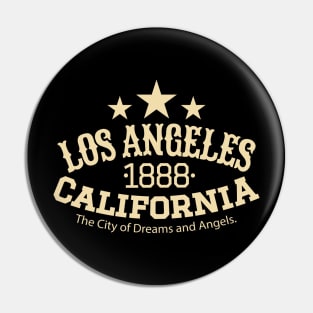 Los Angeles California 1888 - Los Angeles College style Logo Pin