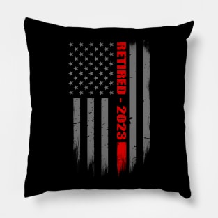 Retired Firefighter 2023 Thin Red Line Flag Gift For Retired Firefighters Pillow