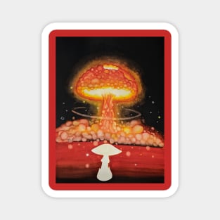 Destroying Angel - Mushroom Cloud Fungi Art Magnet