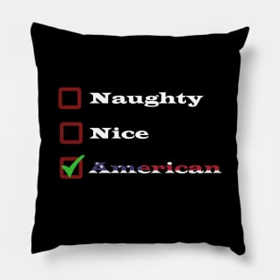 Merry American Christmas -  Naughty Nice Christmas List Pillow