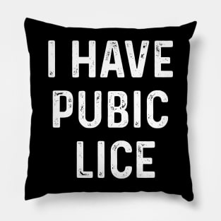 Funny  Inappropriate Meme  I Have Pubic Lice Pillow