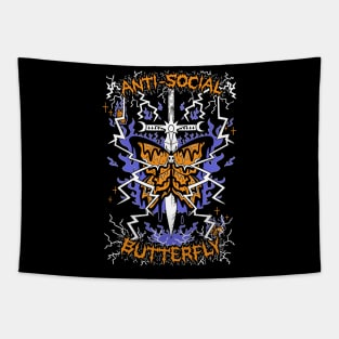 Anti-Social Butterfly (orange) Tapestry