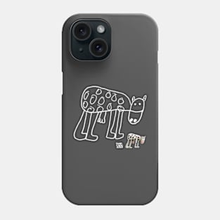Kid-Drawn Cow / White Outline Phone Case