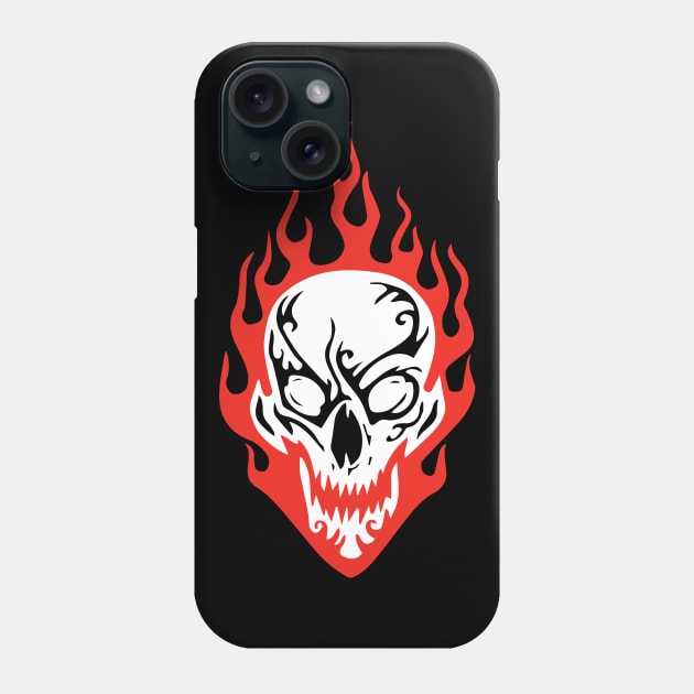 FLAMING SKULL Phone Case by orientssp69