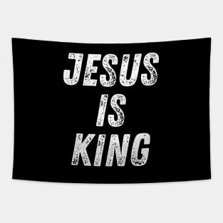 Christian Quote Jesus Is King Tapestry