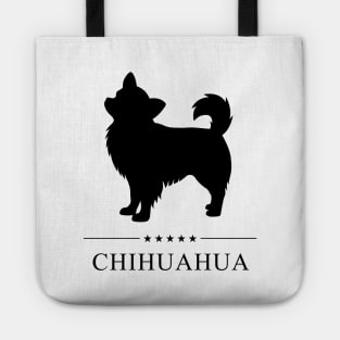 Long Haired Chihuahua Black Silhouette Tote