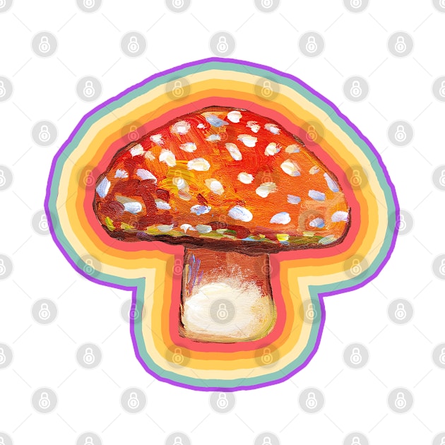 Retro Pyschedelic Mushroom Pattern by Robert Phelps by RobertPhelpsArt