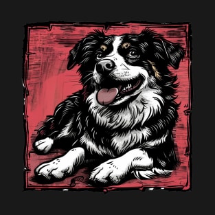 Retro Art Australian Shepherd Dog Lover T-Shirt