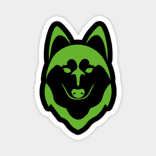 green husky dog head Magnet