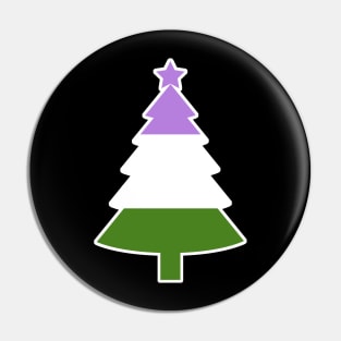 Christmas Tree LGBT Flag Genderqueer Pin