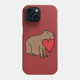 Capybara with Love Heart for Valentines Day Phone Case