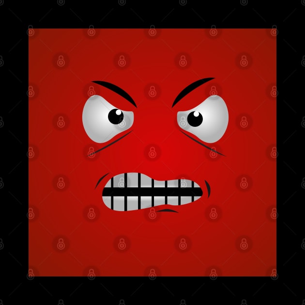 Cute Cartoon Face Emoji Angry Expression by Bestaneur