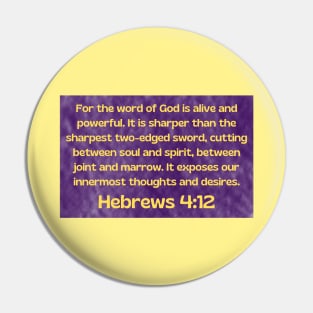 Bible Verse Hebrews 4:12 Pin