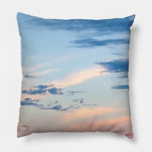 White Clouds Pastel Sunset Sky Pillow