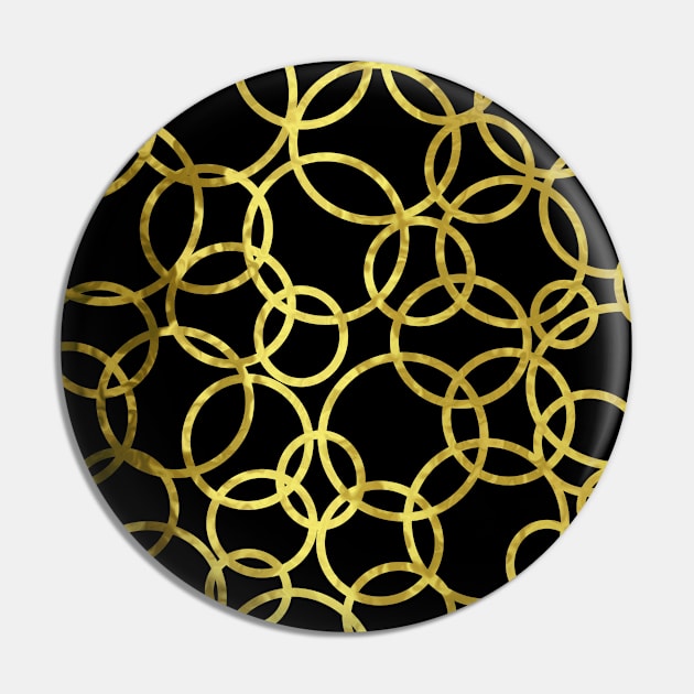 Gold Circle Abstract Pin by SartorisArt1