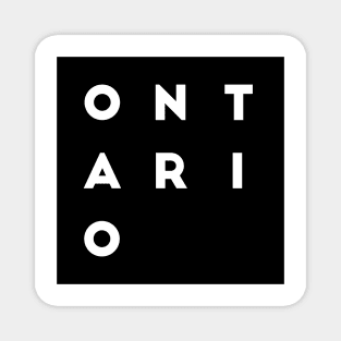 Ontario | Black square, white letters | Canada Magnet