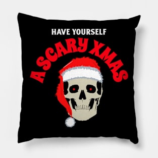 Scary Xmas Spooky Christmas Skull Pillow