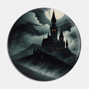 Spooky Castle on a Hill Pin