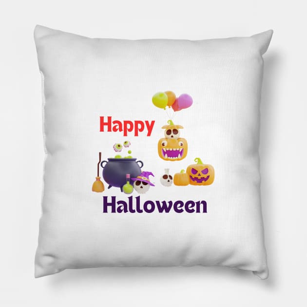 Happy halloween pumpkin Pillow by smkworld