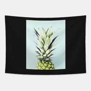 Pineapple on blue, Pineapple top, Minimal Tapestry