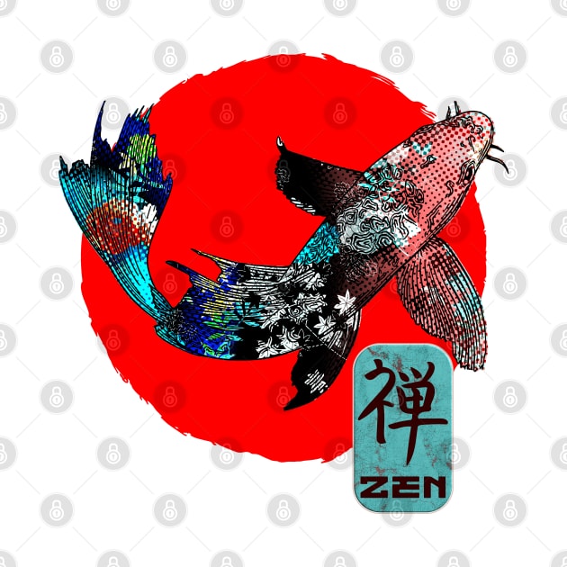 Japan Koi Carp Fish Water Pond Asian Japanese Symbol Art 245 by dvongart